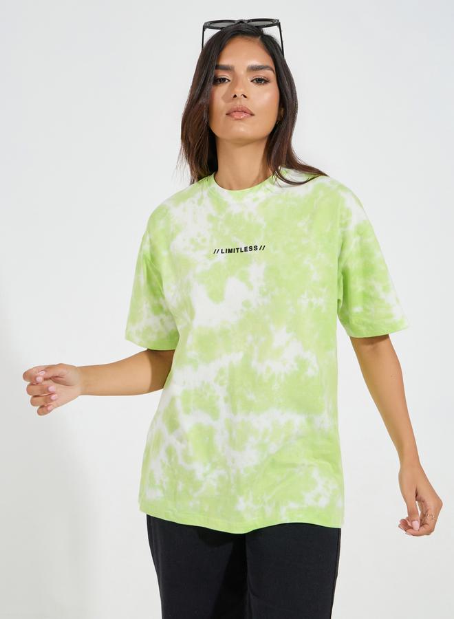 Styli Oversized Tie Dye Printed Cotton Jersey T-Shirt  - Image 2