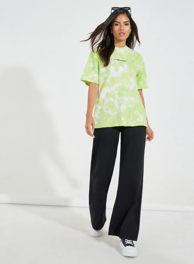 Styli Oversized Tie Dye Printed Cotton Jersey T-Shirt