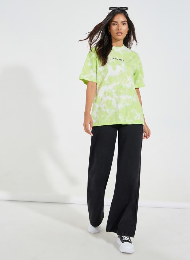 Styli Oversized Tie Dye Printed Cotton Jersey T-Shirt  - Image 3