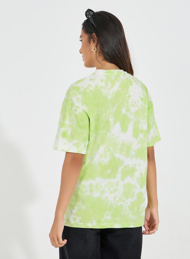 Styli Oversized Tie Dye Printed Cotton Jersey T-Shirt  - Image 5
