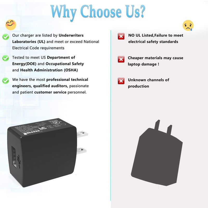 Superer AC Charger Fit for Acer Iconia One 7 8 10 A1 A3 B1 B3 W1 W4 A1-810 B1-710 B1-720 B1-730 B1-810 B3-A50 W4-820 Aspire Switch 10 E SW3-013 SW3-016 SW3-016P Tablet Tab Power Adapter Supply Cord - Image 3