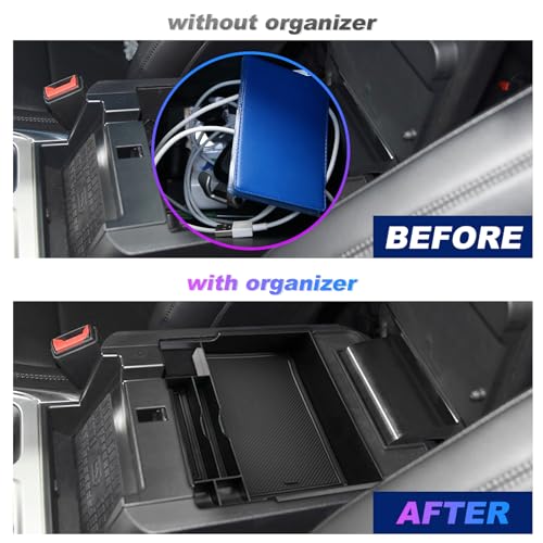 SXCY for 2023 2024 2025 Ford Explorer Center Console Organizer for Ford Explorer 2020-2025 Accessories Console Tray for 2023-2025 Ford Explorer Console Organizer 2025 Explorer Accessories(Black) - Image 2