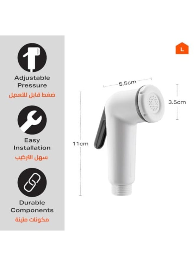 BMB TOOLS Single Handheld Bidet Sprayer for Toilet-Bathroom- Adjustable Water Pressure Easy Installation Personal Hygiene | Bidet Spray Gun, Restroom Shower Rinse Spray Cleaning Spray Washer  - Image 2