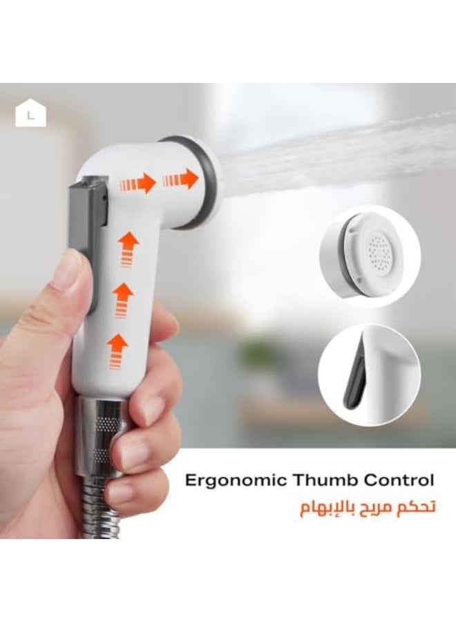 BMB TOOLS Single Handheld Bidet Sprayer for Toilet-Bathroom- Adjustable Water Pressure Easy Installation Personal Hygiene | Bidet Spray Gun, Restroom Shower Rinse Spray Cleaning Spray Washer  - Image 3