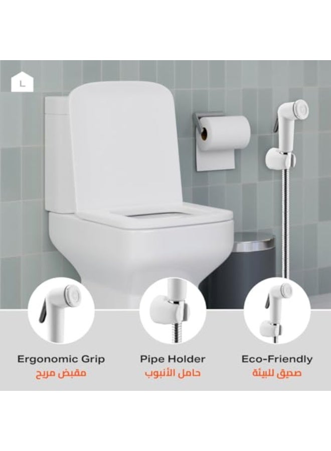 BMB TOOLS Single Handheld Bidet Sprayer for Toilet-Bathroom- Adjustable Water Pressure Easy Installation Personal Hygiene | Bidet Spray Gun, Restroom Shower Rinse Spray Cleaning Spray Washer  - Image 4
