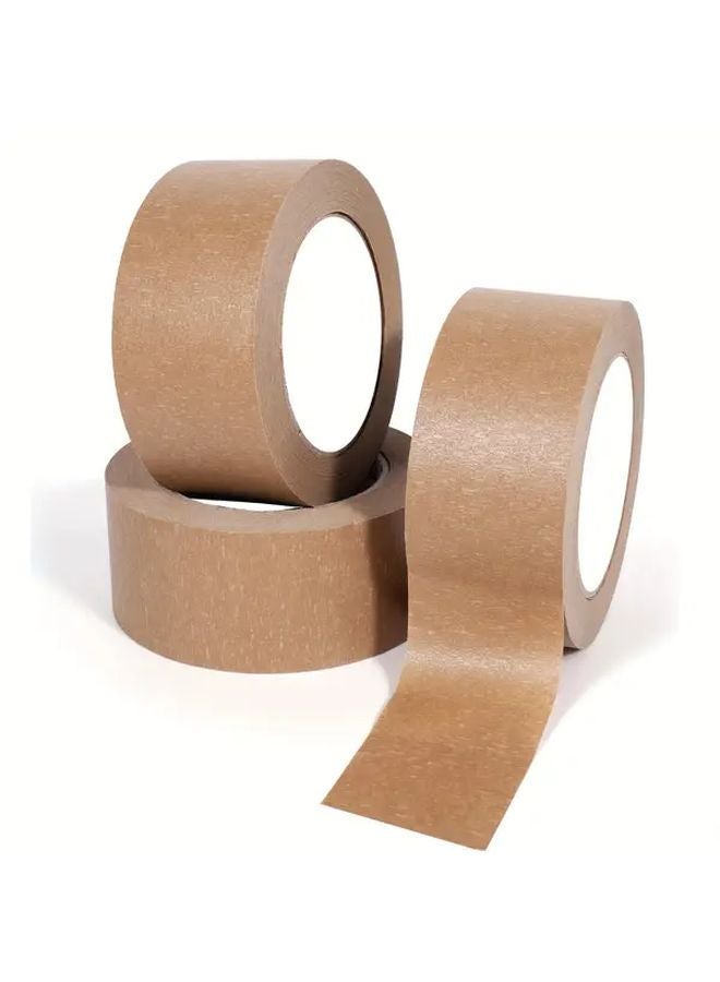 شريط كرافت ثقيل 1.97 بوصة عرضًا 32.78 ياردة طولًا غير مطلي قابل للكتابة 6 لفات - Image 3