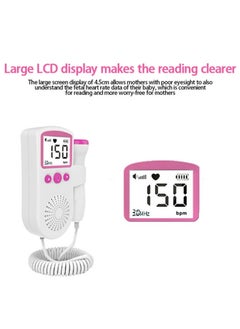 Generic Portable Fetal Heart Rate Monitor Device, Easy to use Home Fetal Doppler, Ultrasonic Monitoring Technology with LCD Display for Baby(Pink)  - Image 3