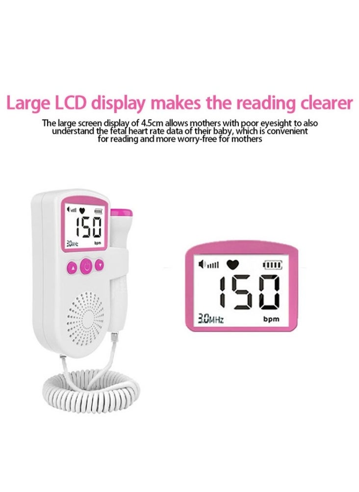 Generic - Portable Fetal Heart Rate Monitor Device, Easy to use Home Fetal Doppler, Ultrasonic Monitoring Technology with LCD Display for Baby(Pink) - Image 1