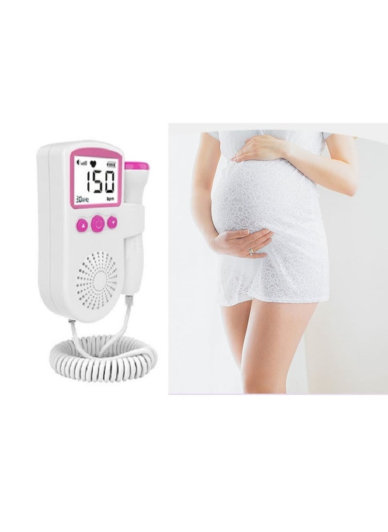 Generic - Portable Fetal Heart Rate Monitor Device, Easy to use Home Fetal Doppler, Ultrasonic Monitoring Technology with LCD Display for Baby(Pink) - Image 1