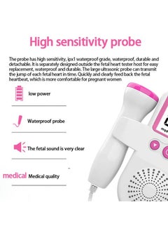 Generic Portable Fetal Heart Rate Monitor Device, Easy to use Home Fetal Doppler, Ultrasonic Monitoring Technology with LCD Display for Baby(Pink)  - Image 2