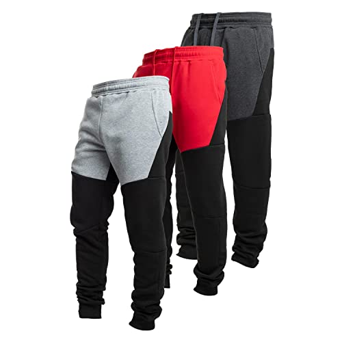 Ultra Performance 3 Pack Fleece Active Tech Joggers for Men, Mens Sweatpants with Zipper Pockets - Image 1