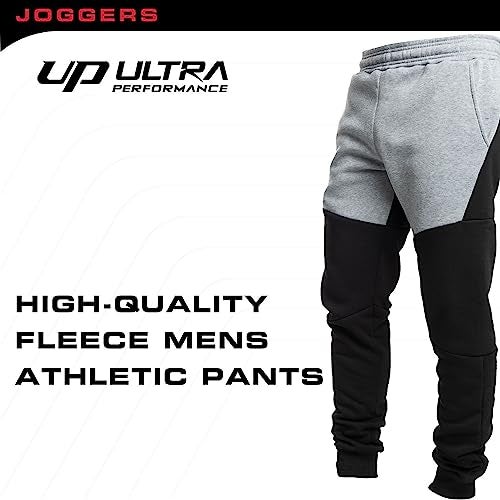 Ultra Performance 3 Pack Fleece Active Tech Joggers for Men, Mens Sweatpants with Zipper Pockets - Image 3