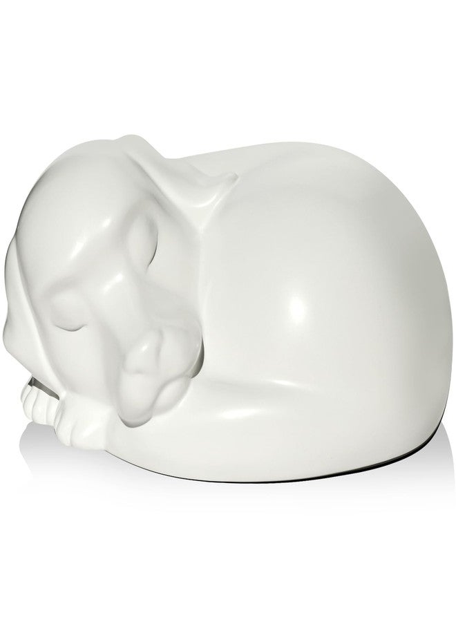 FUFYUKEY Dog Urn, Dog Urns for Ashes, for Pets Up to 75 Lbs, Sleeping Doggie Pet Memorial Keepsake Funeral Urn for Dogs Ashes, White Resin Cremation Dogs Urns - Image 1