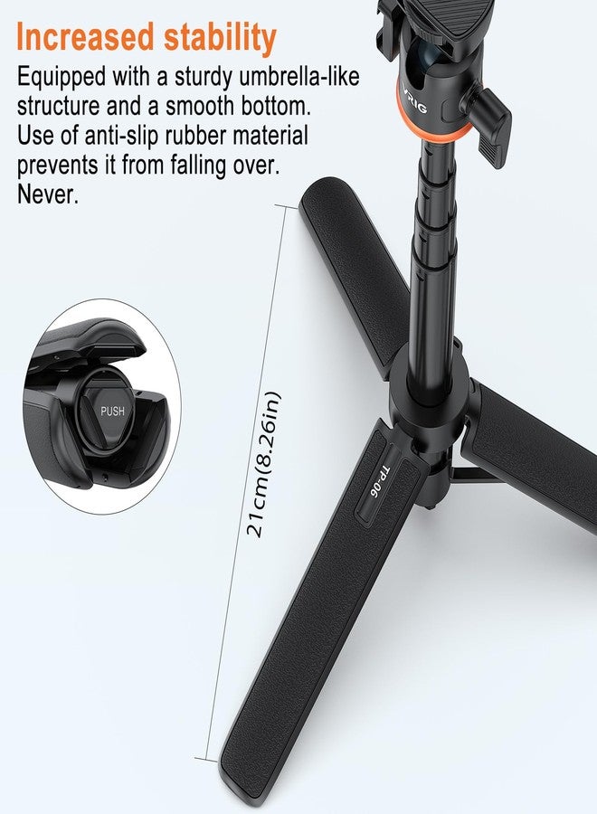 VRIG حامل ثلاثي القوائم مغناطيسي للهاتف المحمول VRIG 21.6"، متوافق مع MagSafe، حامل هاتف قابل للتمديد TP-06 + قاعدة حامل ثلاثي مغناطيسية MG-03 مع جهاز تحكم عن بعد لاسلكي، لجهاز iPhone 16 15 14 13 12 وجميع الهواتف - Image 2