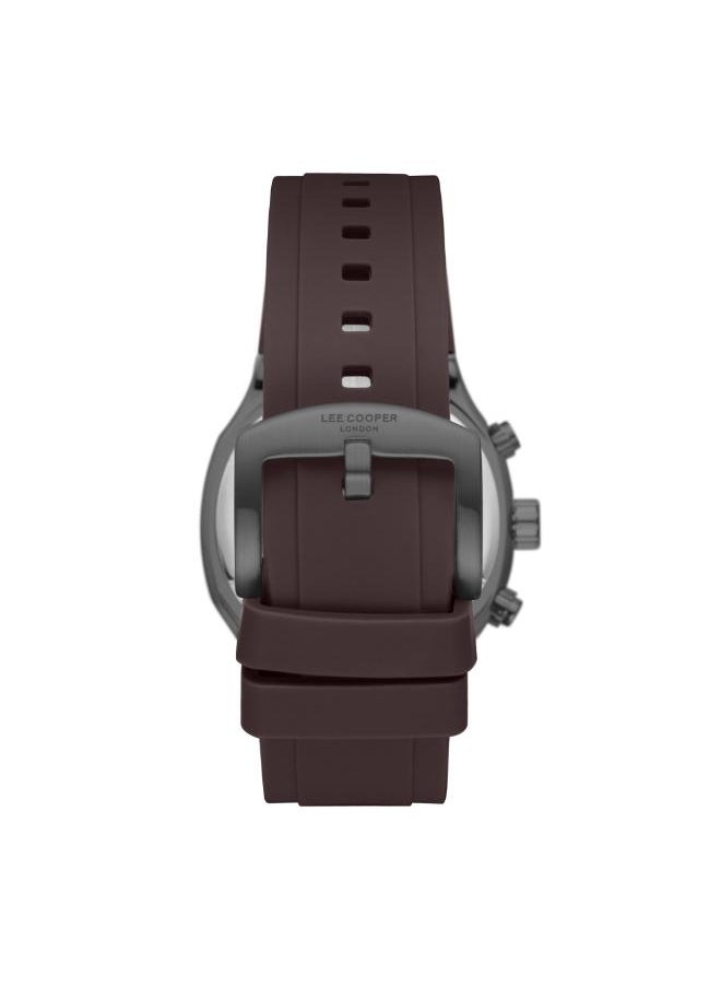 Lee Cooper - Men's Multi Function Display Watch With Dark Brown Silicone Strap - LC08150.062 - Image 1