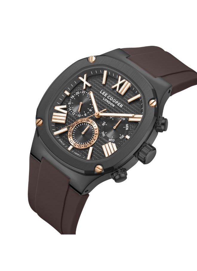 Lee Cooper - Men's Multi Function Display Watch With Dark Brown Silicone Strap - LC08150.062 - Image 1