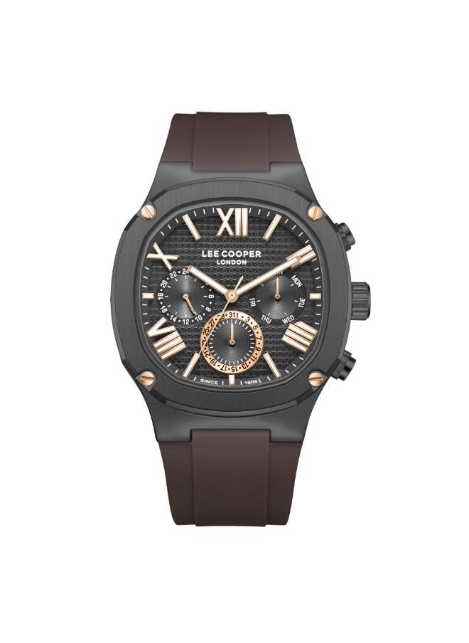 Lee Cooper - Men's Multi Function Display Watch With Dark Brown Silicone Strap - LC08150.062 - Image 1