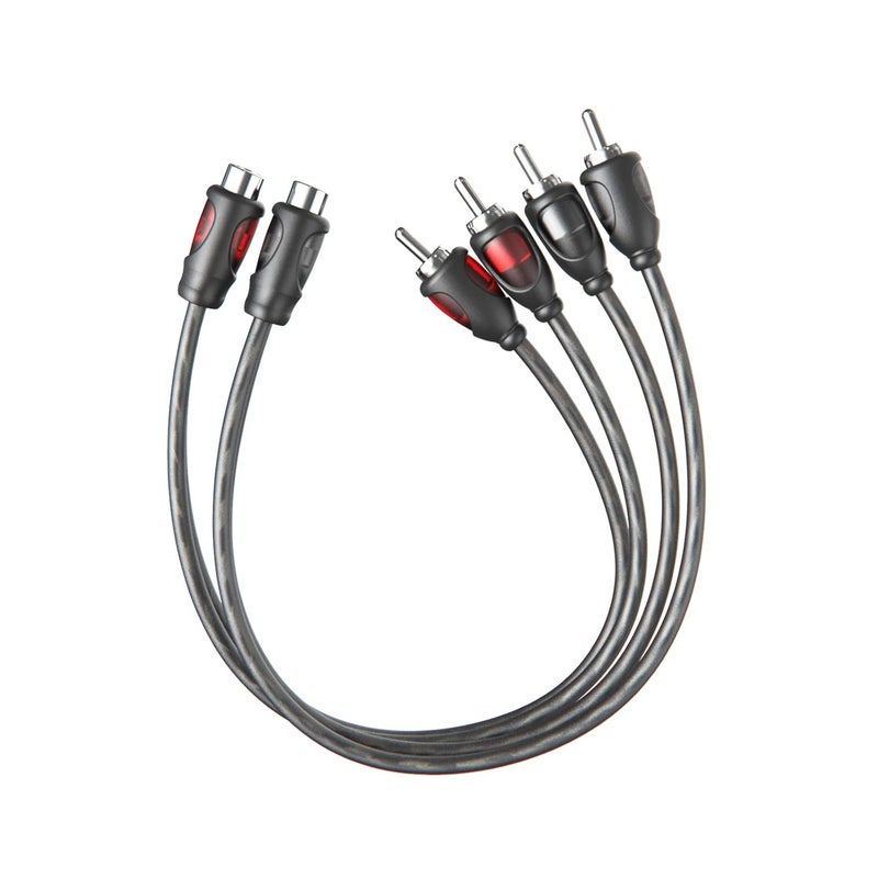 ROCKRIX 1ft RCA 1 Female to 2 Male Audio Speaker Y Adapter Splitter Cable (2 Pack) - Image 1