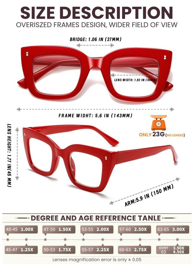 Hubeye 3 Pack Oprah Style Reading Glasses Oversized Readers Blue Light Blocking Computer Eyewear With Spring Hinge +2.5 - Image 2