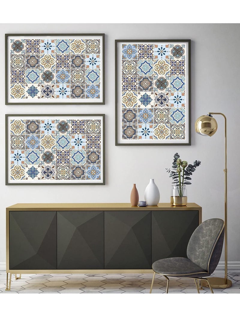 سيوسي ملصقات بلاط جدارية ذاتية اللصق ، ملصقات تزيين بلاط على طراز تركيا للجدران ، 10 قطع قابلة للإزالة بيئيًا ، مقاومة للماء للحمام وديكور المطبخ اللاصق 5.9x5.9 بوصة - Image 2