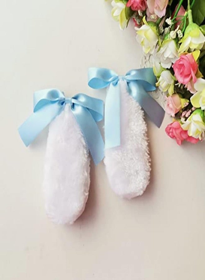 Zenarao 1Pair Girls Bunny Plush Lop Ears Hair Clip, Cinnamoroll Ears, Rabbit Furry Ears Ribbon Bow-knot Hair Clamp, Floppy Bunny Ears, Hairpin Cosplay Headwear Bunny Ears Hair Clips to Wear Ornaments - Image 2