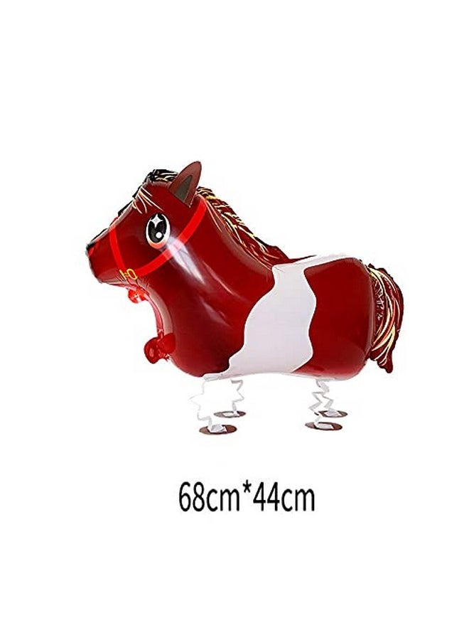 Soochat - Walking Animal Balloons Horse Mylar Foil Helium Aluminum Balloon Farm Animal Theme Birthday Party Decor 3 Pcs - Image 1