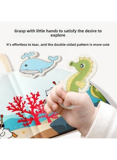Generic Tearing Cloth Book Tail Baby Can Bite Baby Early Education Puzzle Busy Quiet Book Toy 0-June 1 Year Old-Color:Sea Animals Tear-off Cloth Book  - Image 5