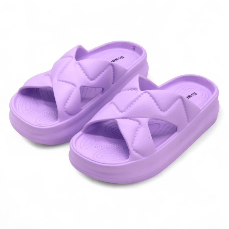 SVAAR Pillow Soft Women's Platform Slides | Lightweight Slip-On Sandals | Slippers for Women & Girls | Comfortable Cushioned Criss-Cross Straps | All Day Wear with Soft Heel Support - Image 5