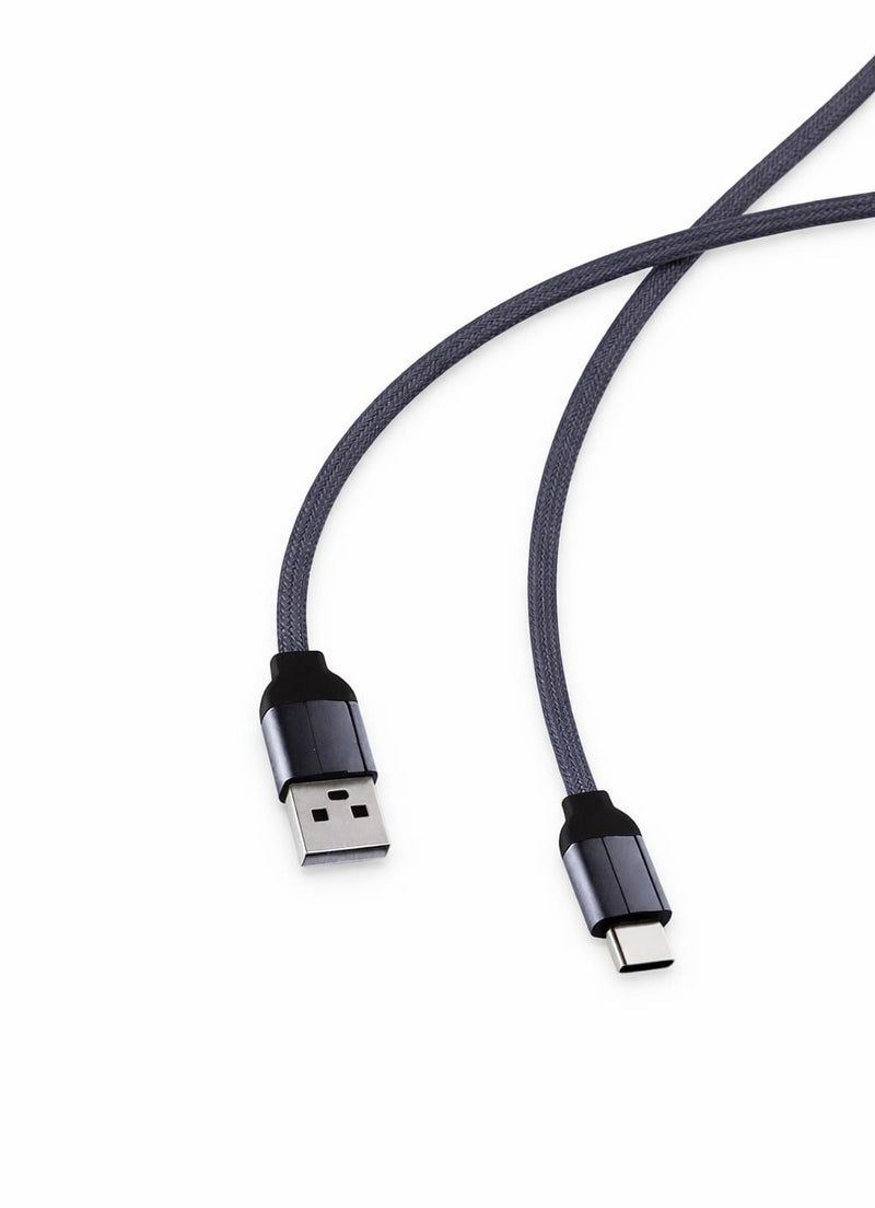LS441 كابل شحن سريع ومزامنة بيانات USB-A الى تايب سي بطول متر تي بي اي شحن سريع 2.4 امبير كابل متين مقاوم للثني