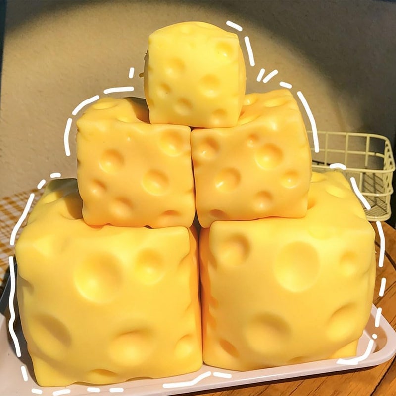 Jumbo Cheese Stress Relief Squishy Toy Slow Rising Rebound Ball 5.5cm Yellow - Image 3