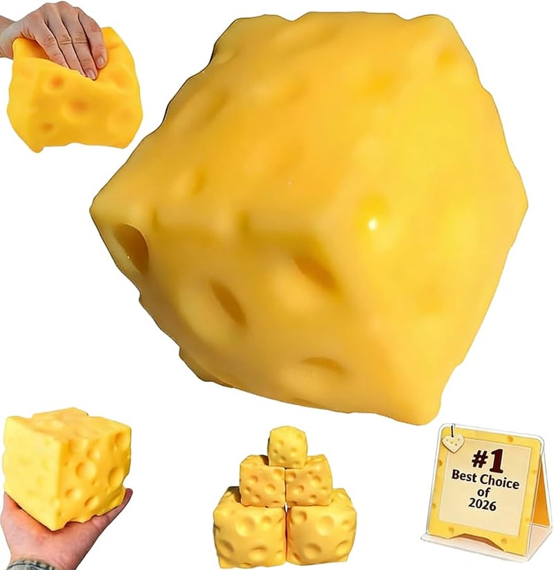 Jumbo Cheese Stress Relief Squishy Toy Slow Rising Rebound Ball 5.5cm Yellow - Image 1
