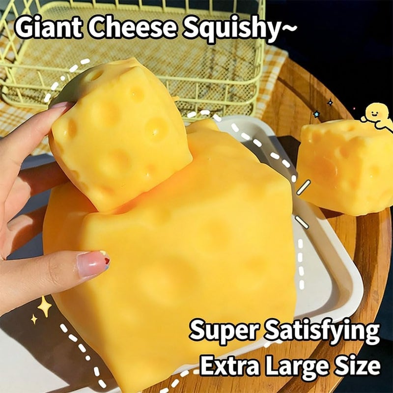 Jumbo Cheese Stress Relief Squishy Toy Slow Rising Rebound Ball 5.5cm Yellow - Image 2