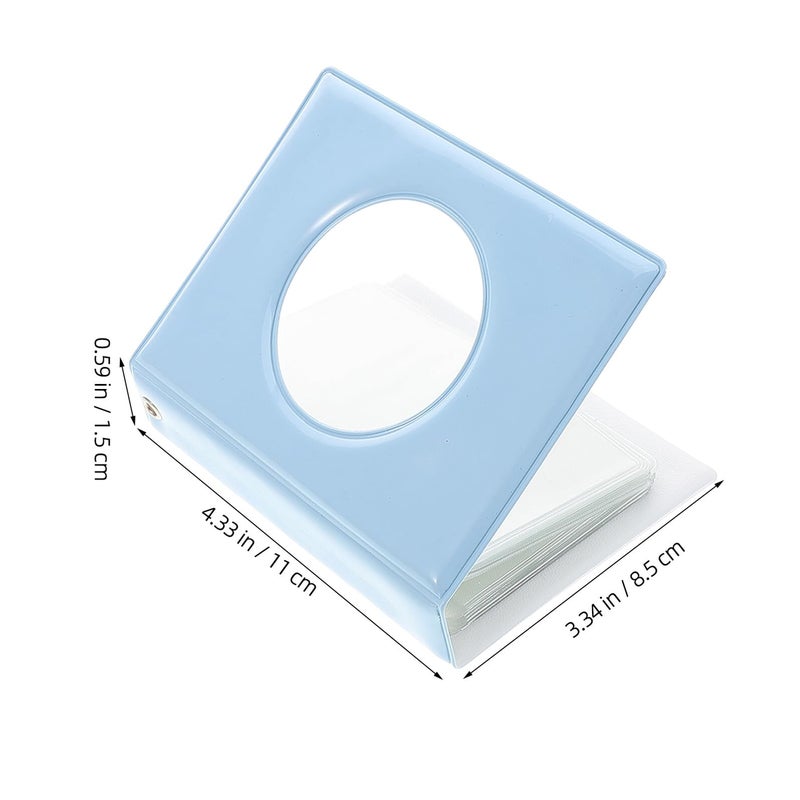 Mini Photo Album Hollow Heart Mirror 3 Inch Single Pocket Card Holder Photo Storage - Image 3