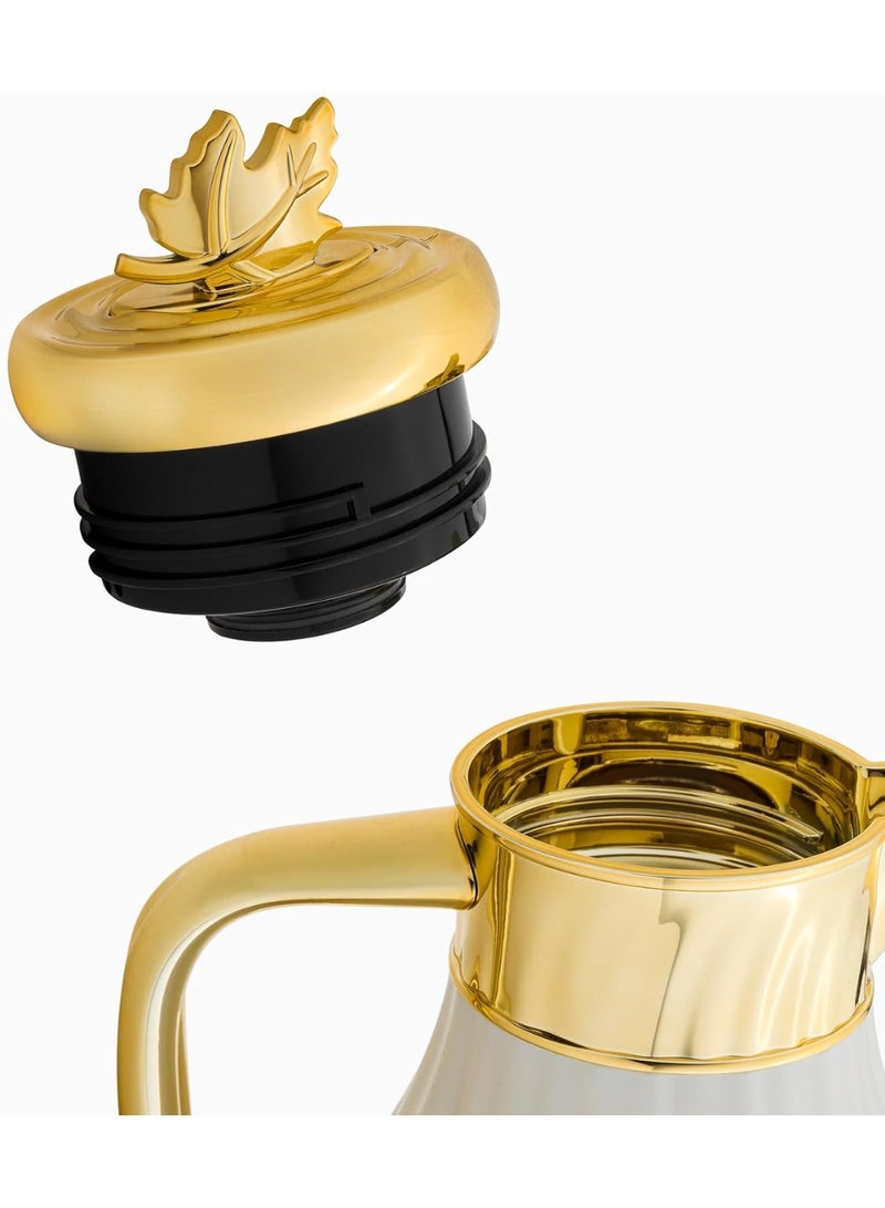 ماستر جولد طقم ترمس فاخر للشاي والقهوة من أميرا بغطاء ذهبي سعة 1 لتر | ترمس ديافة للشاي والقهوة يحافظ على الحرارة لمدة 12 ساعة | تصميم أنيق للمناسبات والضيافة - Image 4