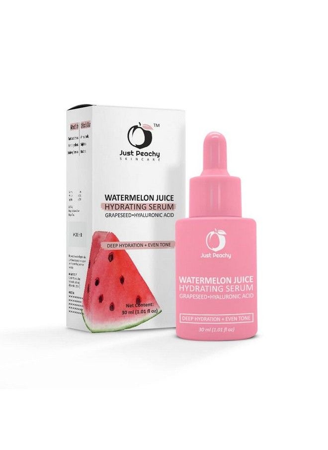 Just Peachy Watermelon Juice Hydrating Serum With Grapeseed And Hyaluronic Acid ; Glowing Skin & Fines Lines ; Daily Hydrating Face Serum For Dry Dehydrated Skin 30 Ml  - Image 2