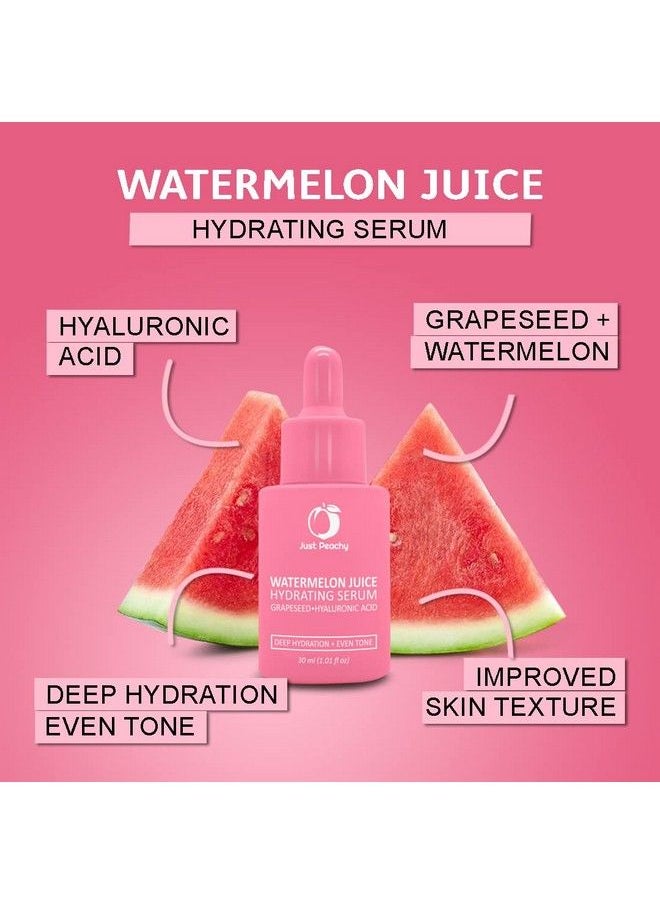 Just Peachy Watermelon Juice Hydrating Serum With Grapeseed And Hyaluronic Acid ; Glowing Skin & Fines Lines ; Daily Hydrating Face Serum For Dry Dehydrated Skin 30 Ml  - Image 3