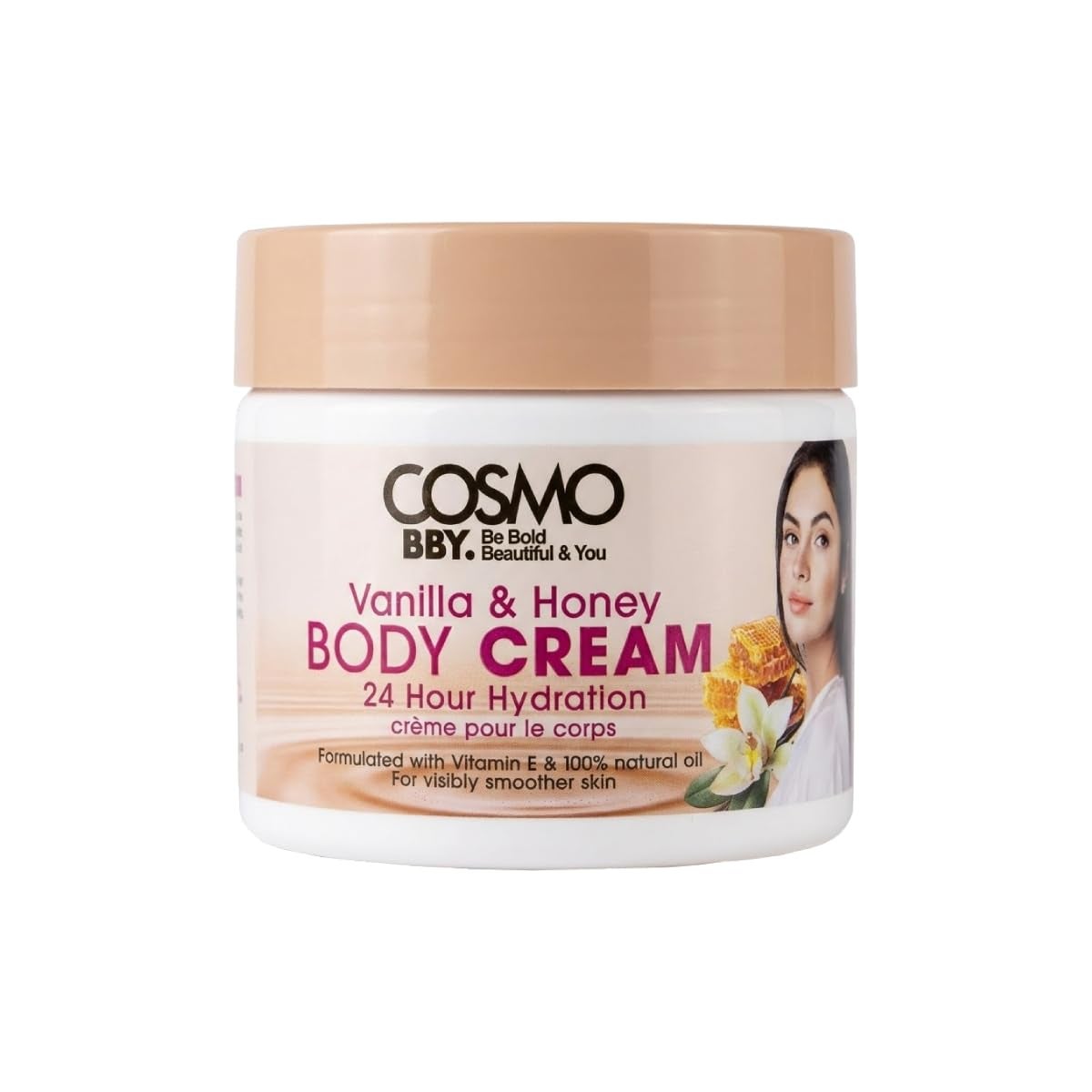 Cosmo BBY Vanilla & Honey Body Cream 24 Hour Hydration Ultra-Rich Moisturizing Lotion for Soft, Smooth, Hydrated, and Radiant Skin – Nourishing Daily Body Moisturizer Skincare for All Skin Types 330ml