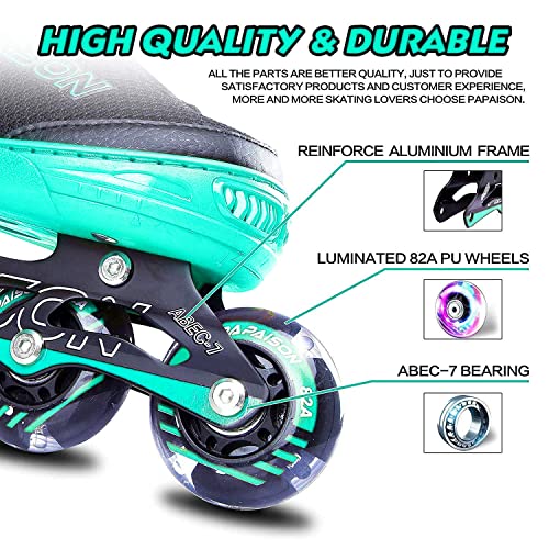 PAPAISON Adjustable Inline Skates for Kids and Adults with Full Light Up Wheels, Outdoor Roller Skates for Girls and Boys, Men and Women - Image 5