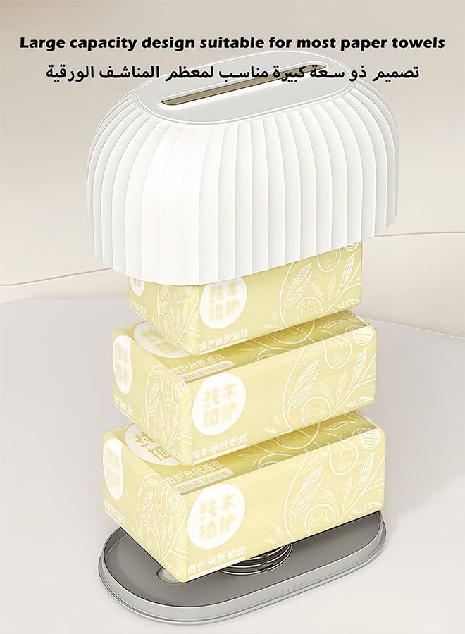 MLADEN صندوق مناديل قابل للتعديل، حامل مناديل أنيق مع منظم ورق زنبركي، منديل وحامل مناديل لتزيين سطح المكتب، غرفة المعيشة الراقية، غرفة النوم، غرفة الطعام، صندوق مناديل منزلي، منظم سطح الطاولة - Image 4