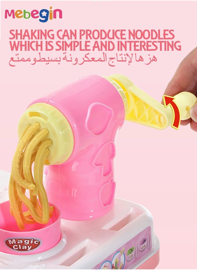 Generic - 33PCS Kids Noodle Machine Dough Kit, Color Dough Kitchen Creations Set, Fun Safe Playdough Sets, Spaghetti/Pasta/Ice Cream Maker Machine Modelling Clay Mould with Roller/Tableware Set, Creative Play - Image 1