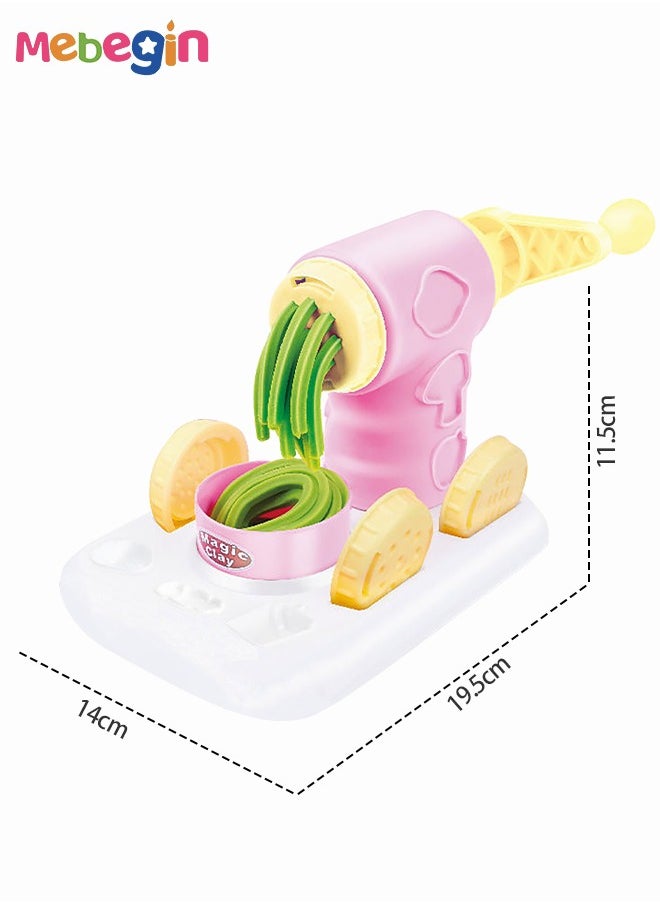 Generic - 33PCS Kids Noodle Machine Dough Kit, Color Dough Kitchen Creations Set, Fun Safe Playdough Sets, Spaghetti/Pasta/Ice Cream Maker Machine Modelling Clay Mould with Roller/Tableware Set, Creative Play - Image 1