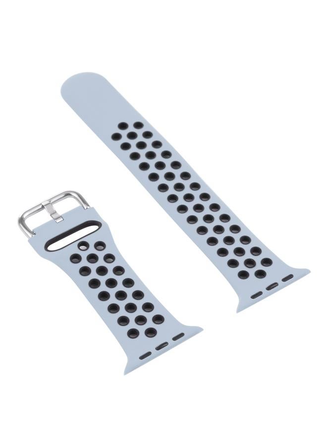 erorex Silicone Watch Band + Protective Case With Screen Protector Set For Apple Watch Series 3 & 2 & 1 38Mm(Grey Black) - Image 2