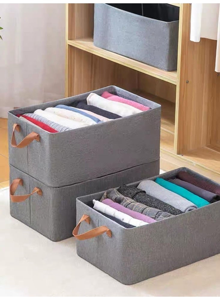 Clothes Storage Box, Positive Artifact Layer Basket, Divided Fabric, Foldable Large Capacity Storage Box - Grey  - Image 2