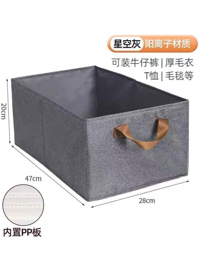 Clothes Storage Box, Positive Artifact Layer Basket, Divided Fabric, Foldable Large Capacity Storage Box - Grey  - Image 3