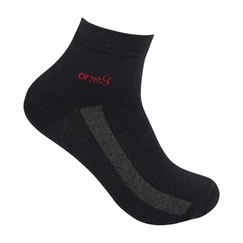 ONE8 By Virat Kohli ANTIMICROBIAL Cotton Breathable Daily-Wear/Running/Gym/Training Ankle Socks For Men (Pack of 5) | Black - Image 5