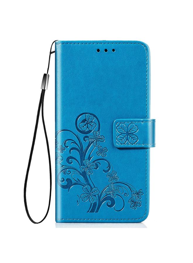 اس-توب جراب لهاتف Huawei Honor 30، جراب جلدي منقوش بأربع أوراق لحماية الهاتف المحمول مع حبل وفتحة للبطاقات ومحفظة ووظيفة قوس - Image 1