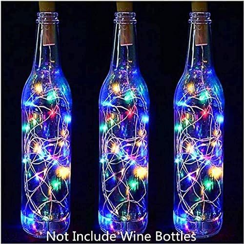 Shrux Shrux Multi Color Wine Bottle Cork Lights Copper Wire String LightsGlass Bottle Fairy Lights 20 RGB LED LightIndoor Outdoor Decoration Multicolor String Led LightLong Wire Led String Light5Pc - Image 2
