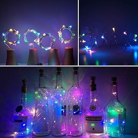 Shrux Shrux Multi Color Wine Bottle Cork Lights Copper Wire String LightsGlass Bottle Fairy Lights 20 RGB LED LightIndoor Outdoor Decoration Multicolor String Led LightLong Wire Led String Light5Pc - Image 3