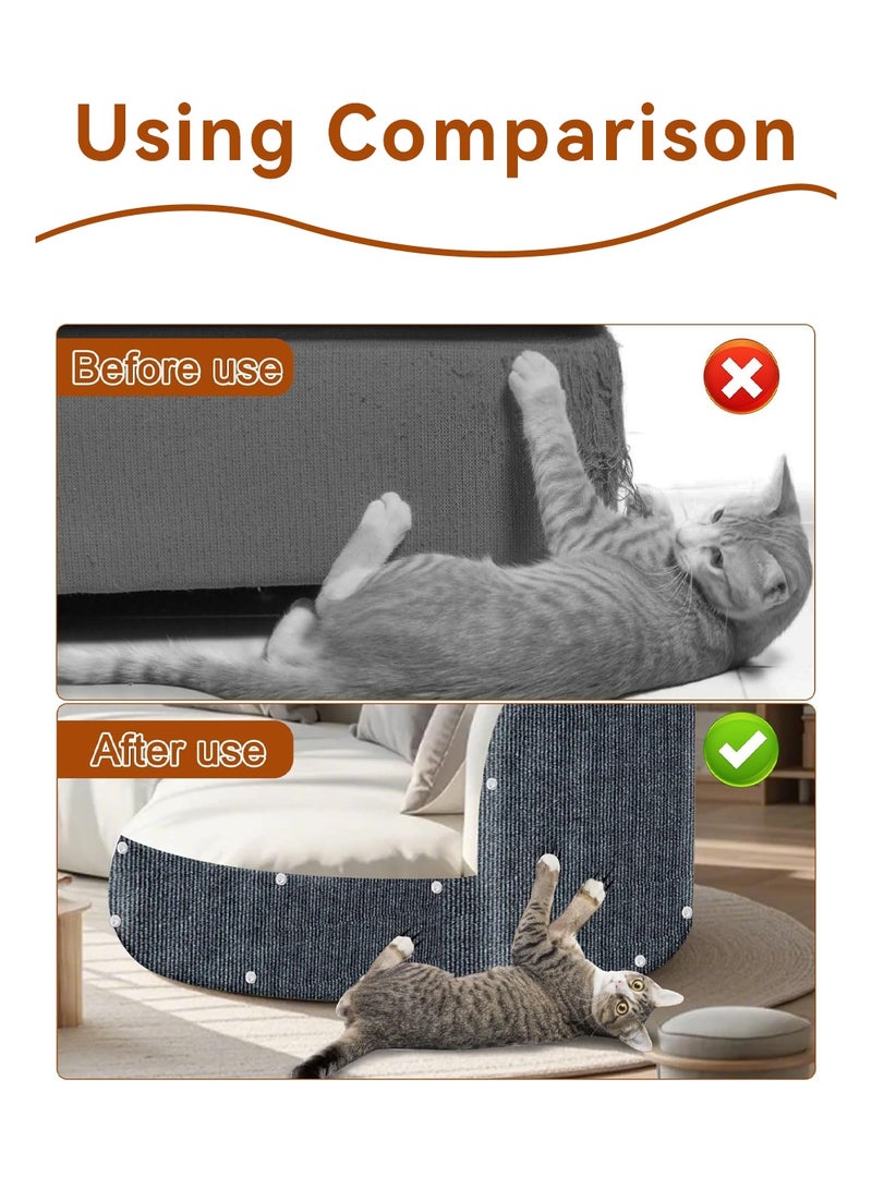 LEOKOR Cat Scratch Mat, 40cm*300cm Trimmable Self-Adhesive Carpet, DIY Climb Cat Scratcher for Furniture Couch or Wall Protector, Sofa Furniture Protector, Cat Couch Protector from Cat Claws, Covering Cat Scratching Post Replacement Pads (Dark Gray) - Image 3