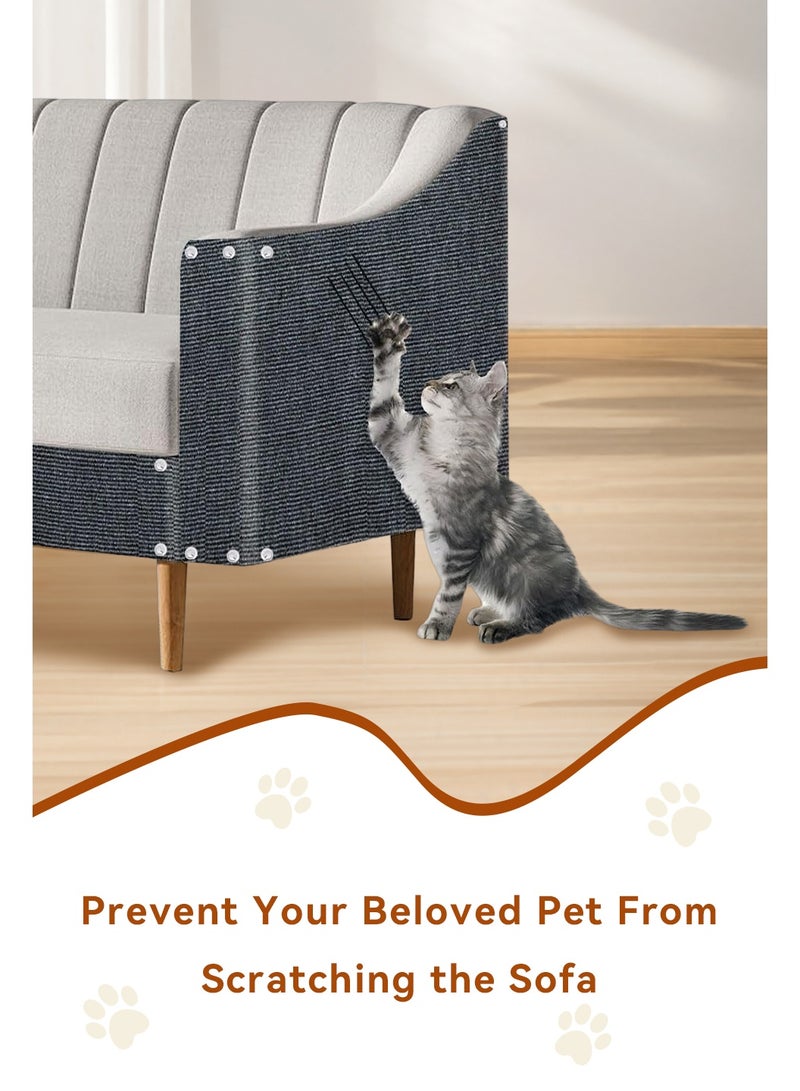 LEOKOR Cat Scratch Mat, 40cm*300cm Trimmable Self-Adhesive Carpet, DIY Climb Cat Scratcher for Furniture Couch or Wall Protector, Sofa Furniture Protector, Cat Couch Protector from Cat Claws, Covering Cat Scratching Post Replacement Pads (Dark Gray) - Image 5